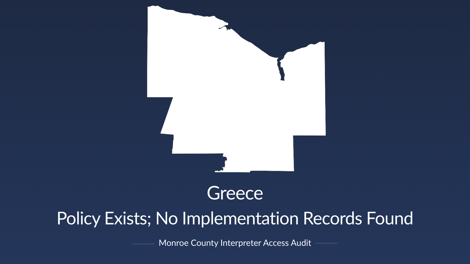 Greece Police Department ADA communication policy audit showing Policy 333 documentation findings.